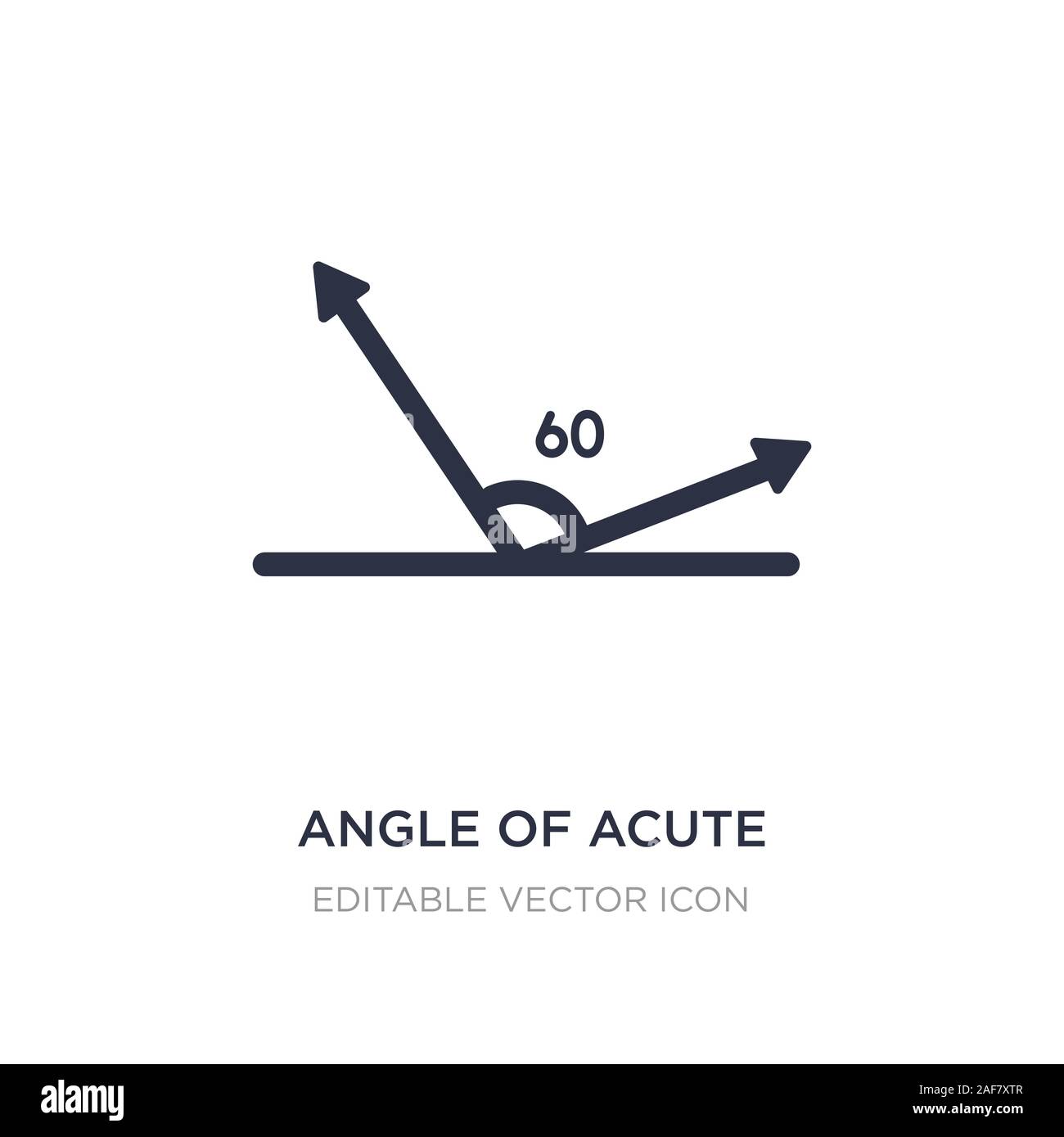 Winkel der akuten Symbol auf weißem Hintergrund. Einfaches element Abbildung kann von Formen Konzept. Winkel der akuten Symbol Design. Stock Vektor