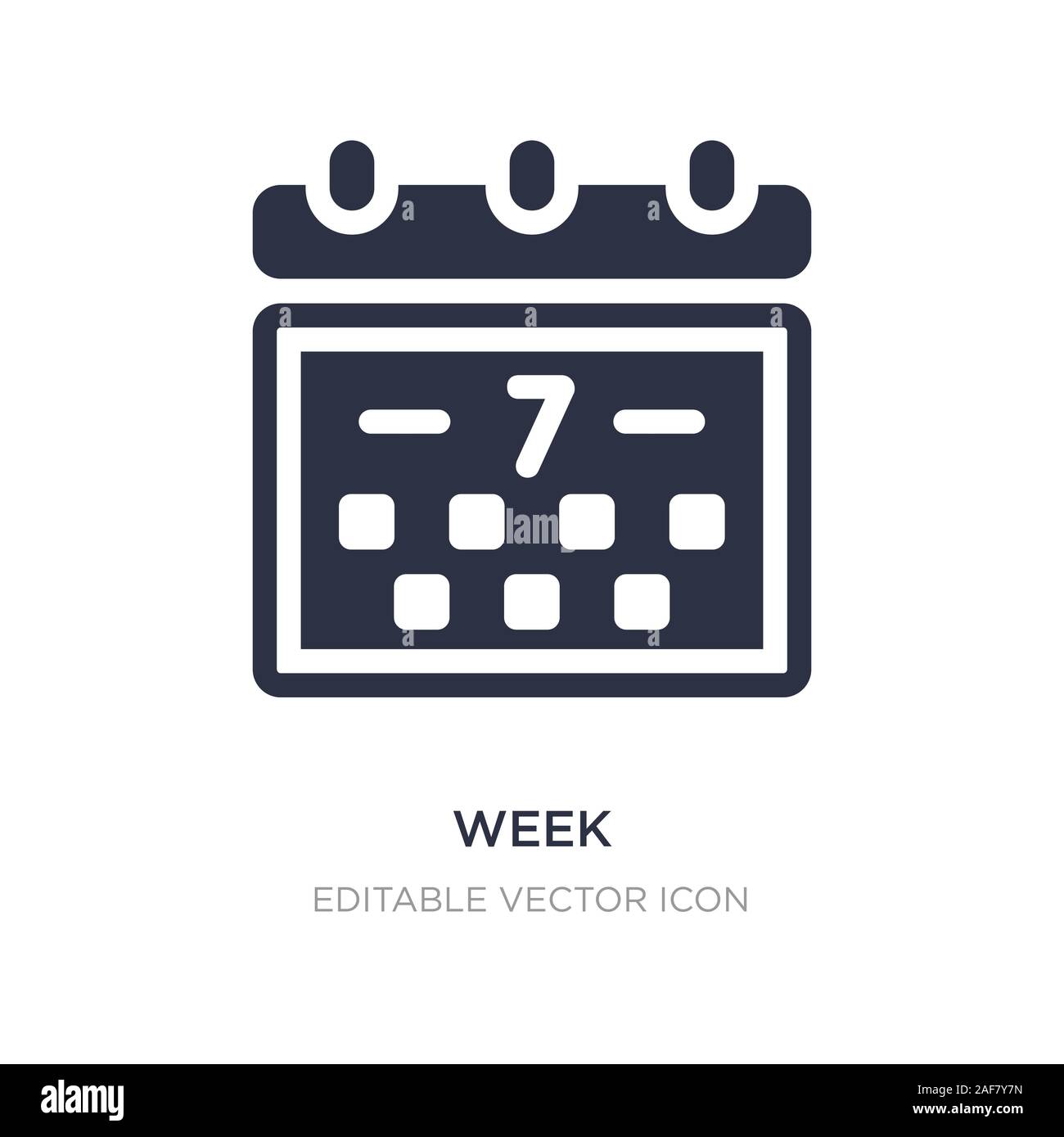 Woche Symbol auf weißem Hintergrund. Einfaches element Abbildung von Zeit und Datum Konzept. Woche Symbol Design. Stock Vektor