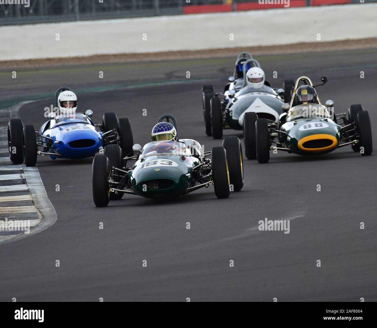 Martin Walford, Lotus 22, FJHRA, historische Formel Junior hinten Motor, HSCC, Silverstone Endrunden, Silverstone, Oktober 2019, Autos, historische Racing, Hist Stockfoto