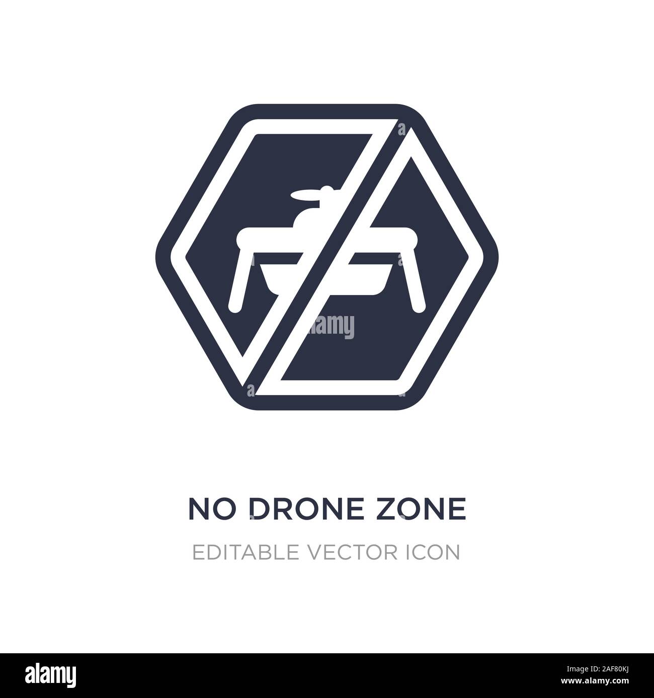 Kein drone zone Symbol auf weißem Hintergrund. Einfaches element Abbildung aus dem Meldekonzept. Kein drone zone Symbol Design. Stock Vektor