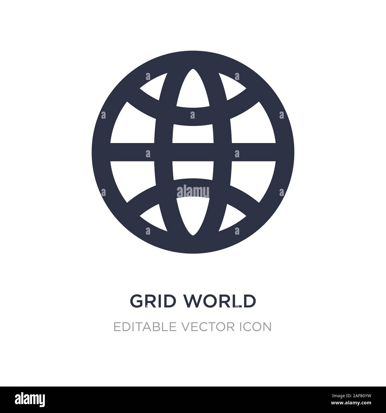 Grid World Symbol auf weißem Hintergrund. Einfaches element Abbildung