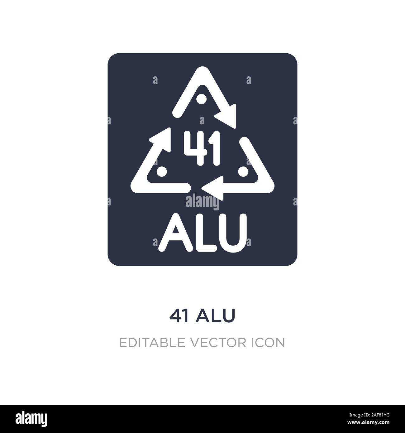 41 alu Symbol auf weißem Hintergrund. Einfaches element Abbildung kann von UI-Konzept. 41 alu Symbol Design. Stock Vektor