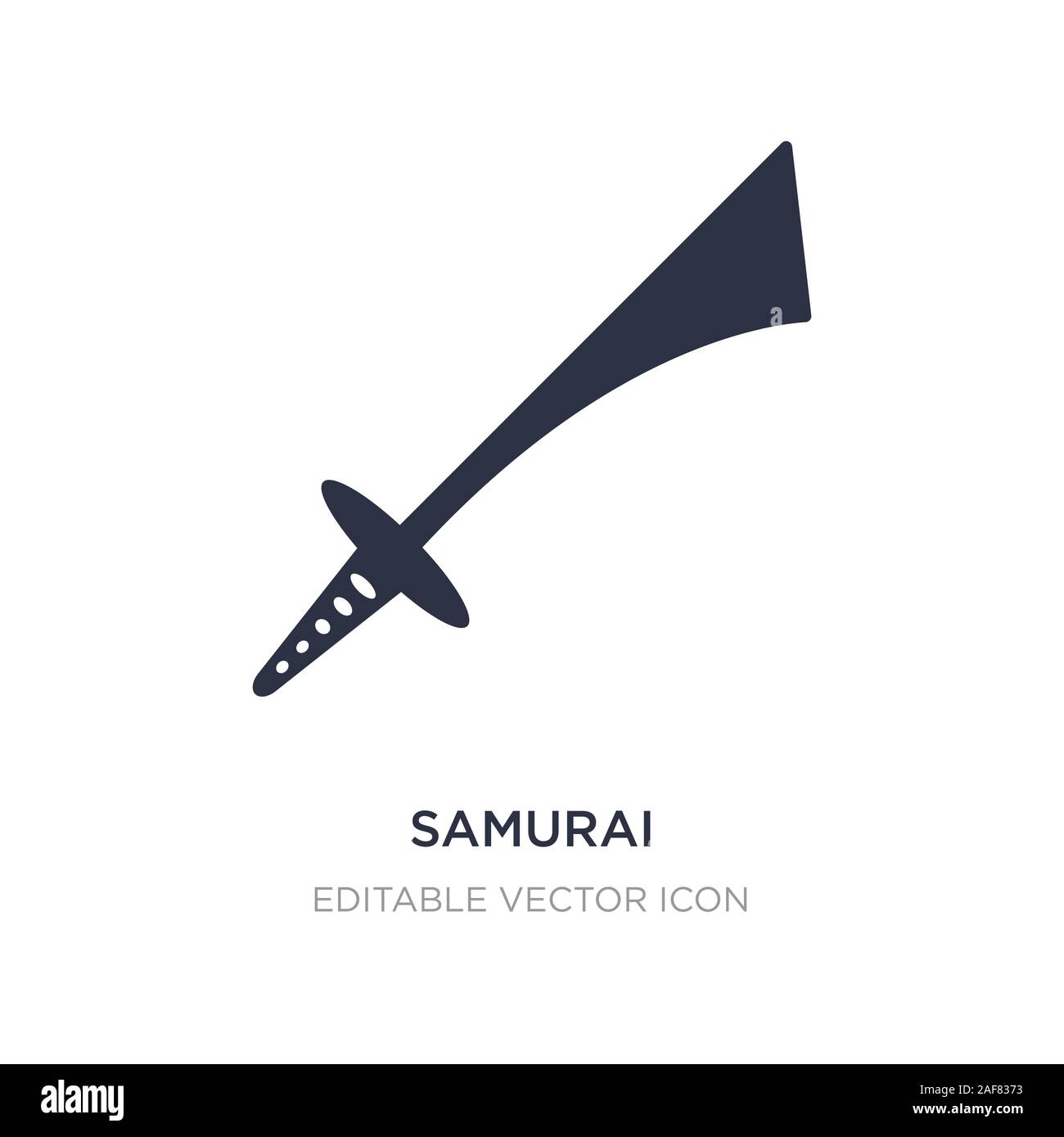 Samurai Symbol auf weißem Hintergrund. Einfaches element Abbildung kann von Waffen Konzept. samurai Symbol Design. Stock Vektor