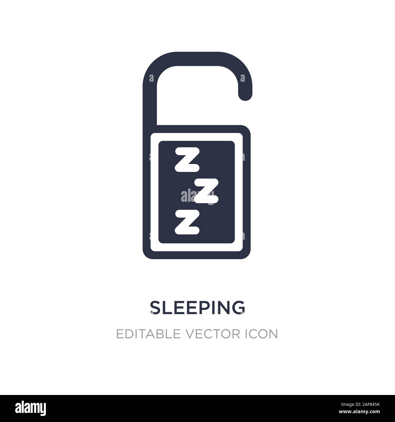 Schlafen Symbol auf weißem Hintergrund. Einfaches element Abbildung kann von Travel Concept. Schlaf Symbol Design. Stock Vektor