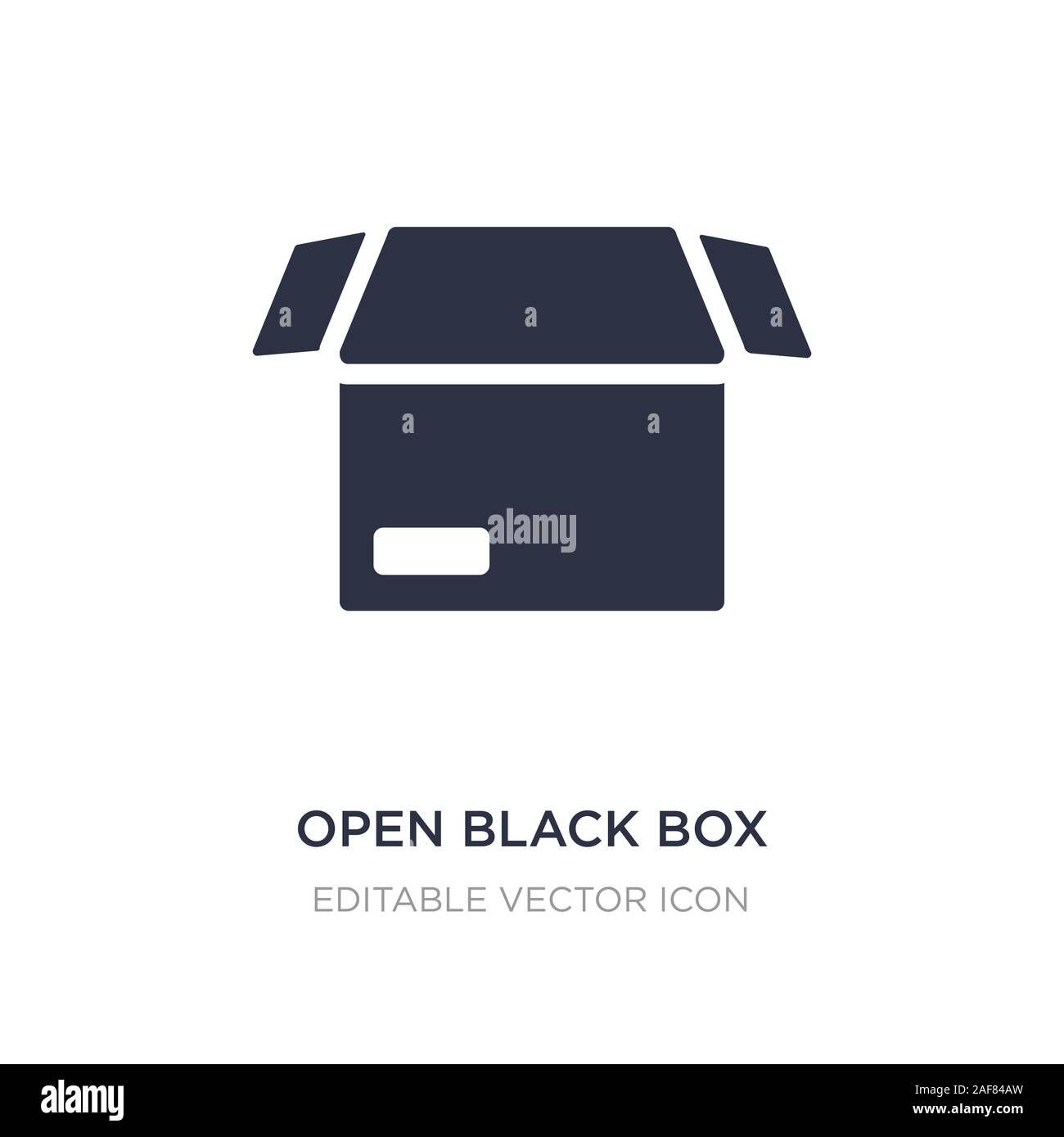 Open black box Symbol auf weißem Hintergrund. Einfaches element Abbildung kann von Werkzeugen und Utensilien Konzept. Open black box Symbol Design. Stock Vektor