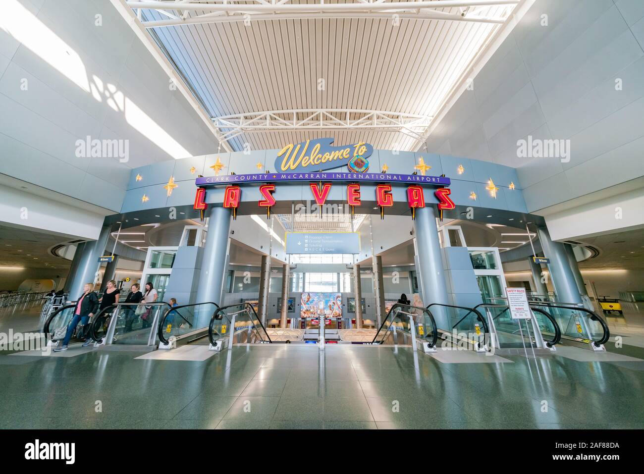 Las Vegas, 16.Oktober: Innenansicht des berühmten internationalen Flughafen McCarran am 16.Oktober 2019 in Las Vegas, Nevada Stockfoto