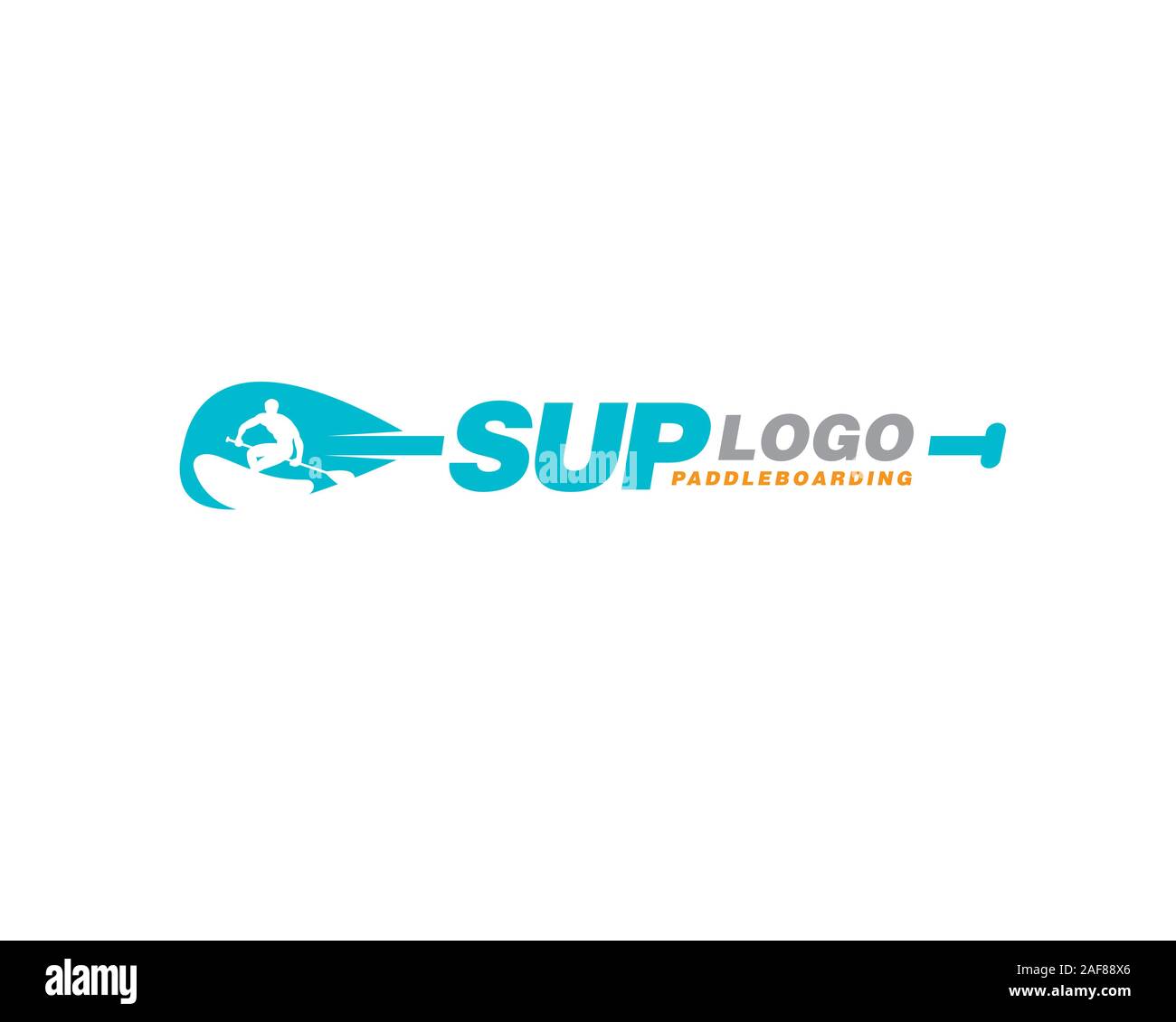 SUP Paddleboarding Logo Stock Vektor