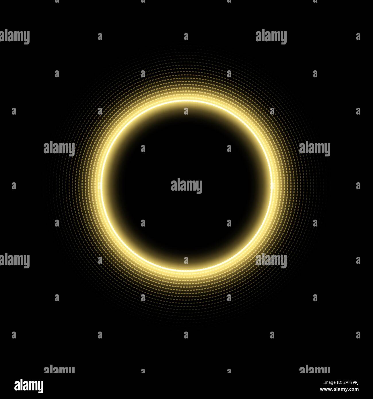 Runde gold rahmen mit Linie Wirkung Kreis. Sanftes Licht Ring. Vector Illustration. Stock Vektor