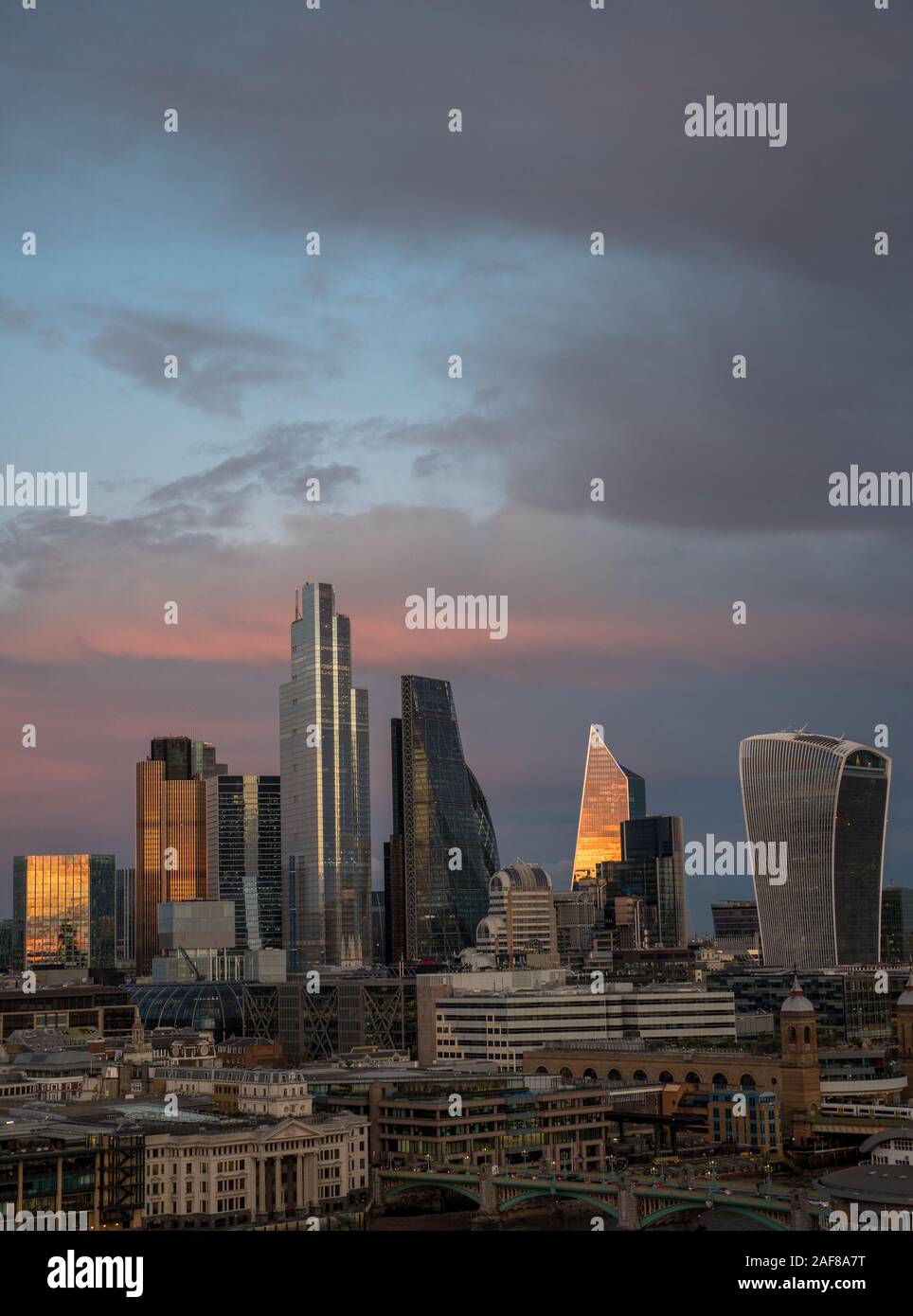 Skyline, Sunset Stadt London, England, UK, GB. Stockfoto