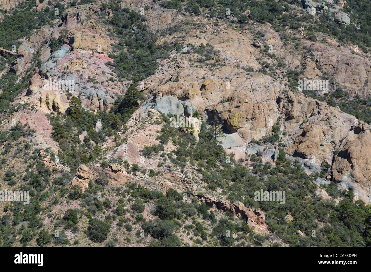 Big Bend National Park. Geologische Schicht gesehen von verlorenen Mine Trail. Stockfoto