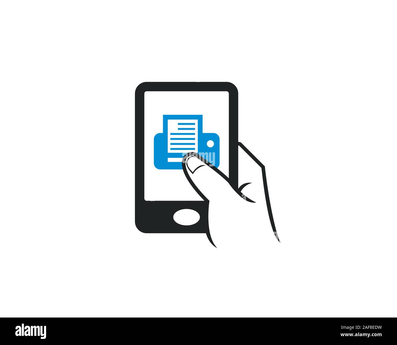 Handy touch Apps Symbol für Drucker drucken Drucken Vertriebsgesellschaft  Stock-Vektorgrafik - Alamy