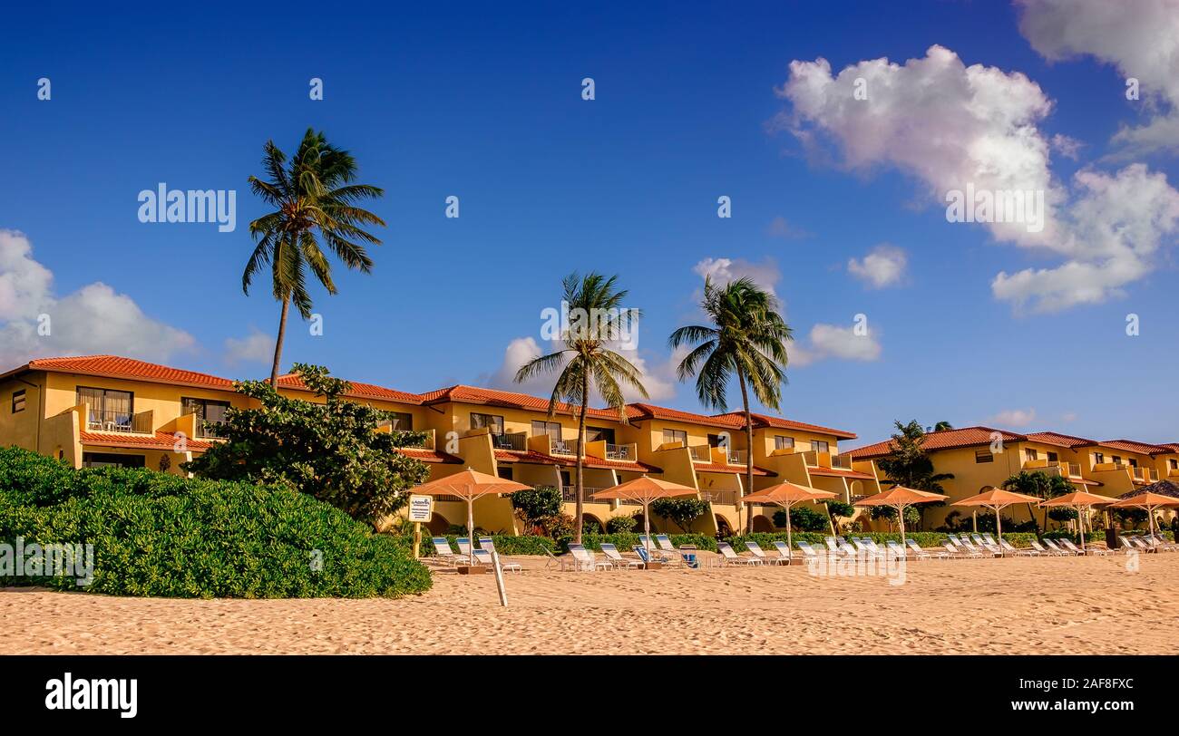 Grand Cayman, Cayman Islands, Nov. 2018, auf Lacovia condominiums Seven Mile Beach Stockfoto