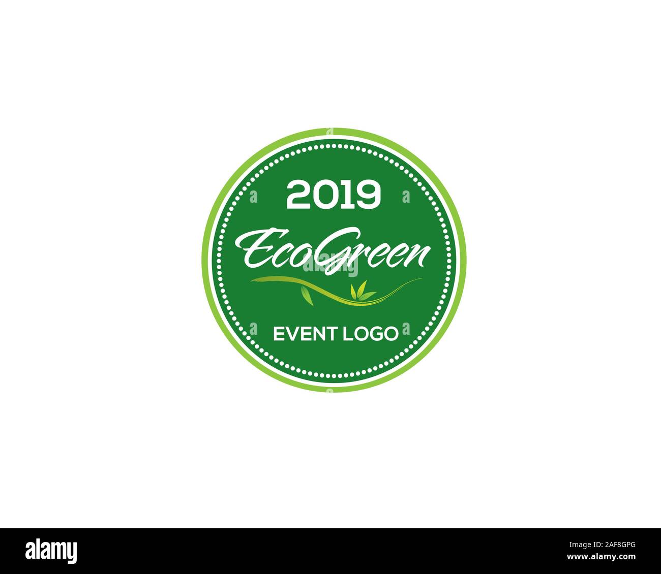 2019 internationale Eco Green Logo Stock Vektor