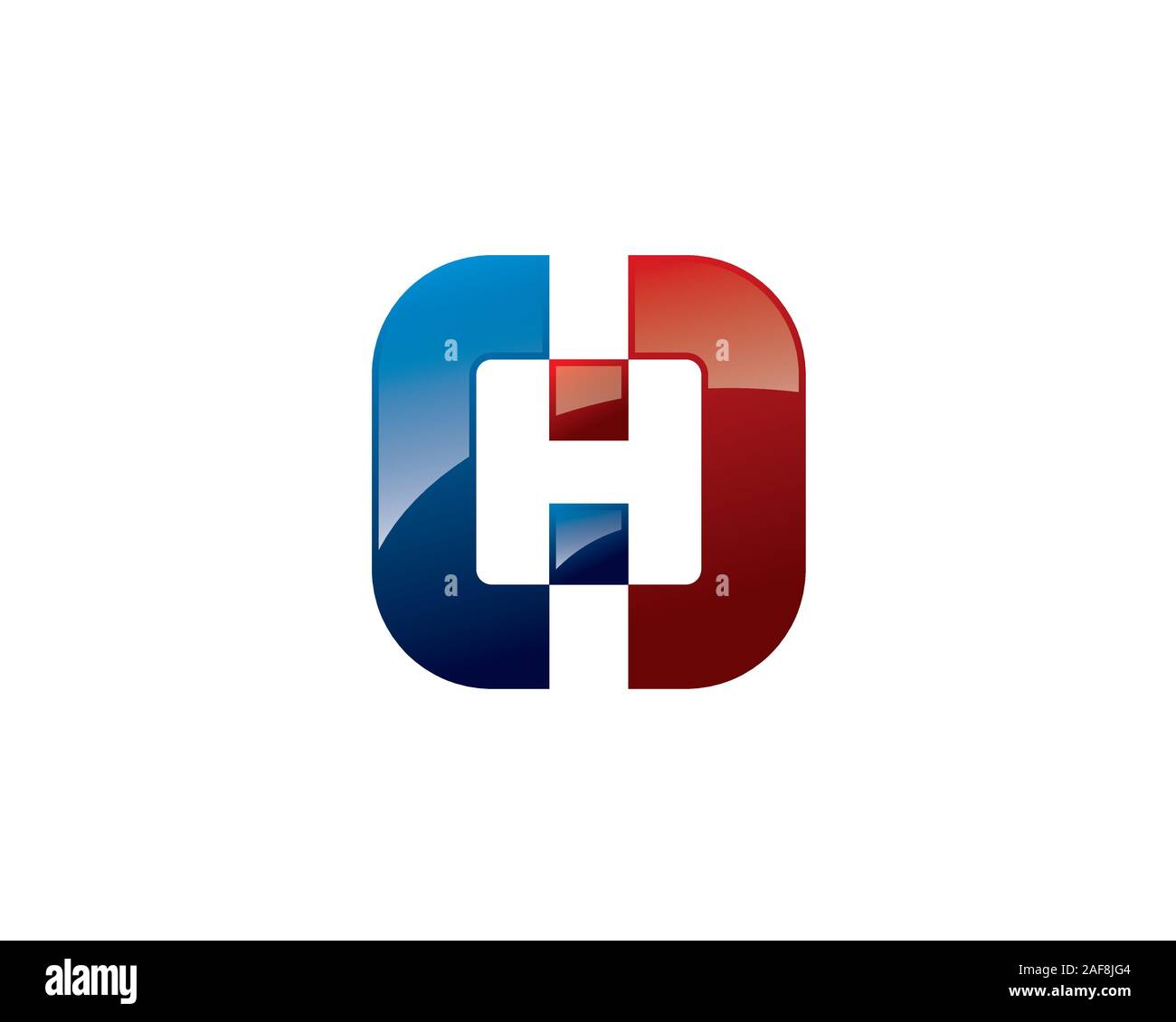 Anfangsbuchstabe C H O Quadrat mit abgerundeten Ecken Stock Vektor