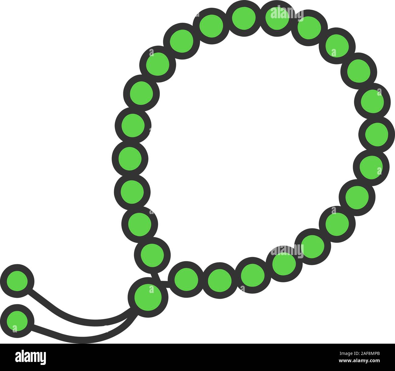 Misbaha Farbe Symbol. Dhikr. Tespih. Isolierte Vector Illustration Stock Vektor