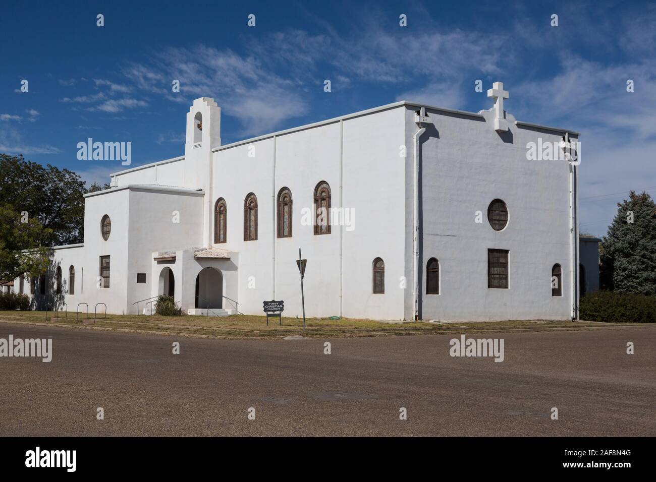 Marfa, Texas. Firsdt christliche Kirche. Stockfoto
