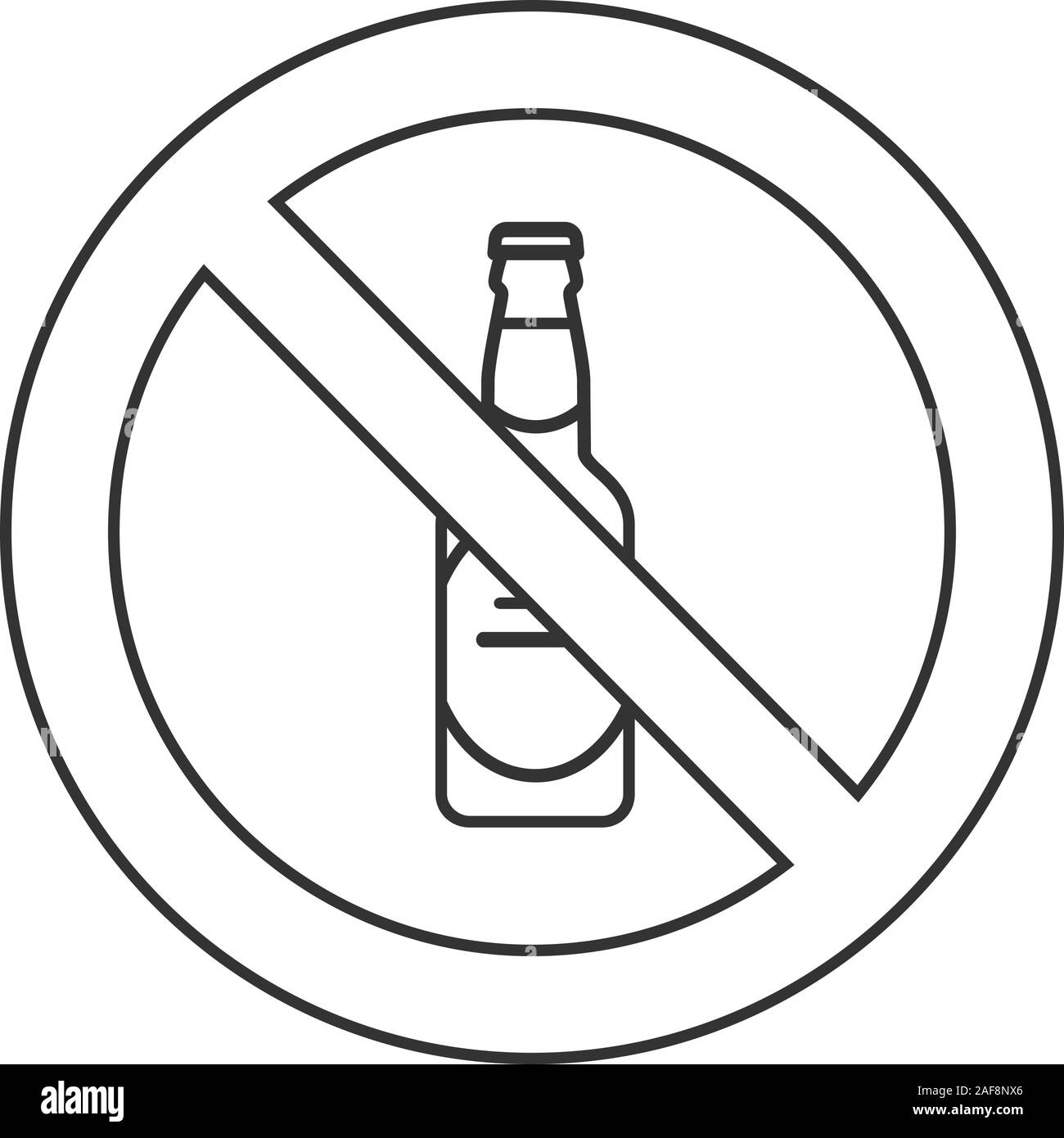 Verboten Schild Mit Bier Flasche Lineare Symbol Dunne Linie Abbildung Kein Alkohol Verbot Stop Kontur Symbol Vektor Isoliert Massbild Stock Vektorgrafik Alamy