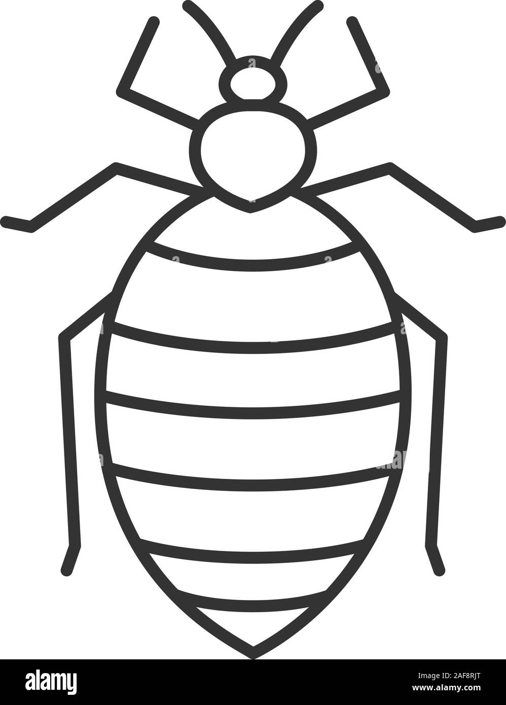 Bed Bug lineare Symbol. Insekt-schädling. Dünne Linie Abbildung. Menschliche Parasiten. Kontur Symbol. Vektor isoliert Maßbild Stock Vektor