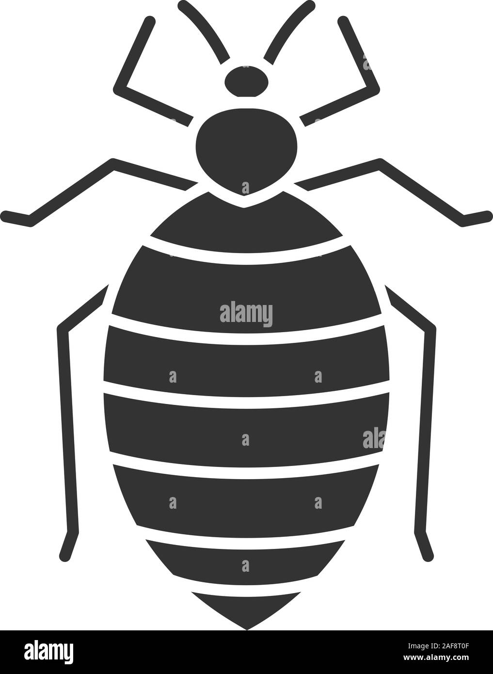 Bed Bug glyph Icon. Menschliche Parasiten. Silhouette Symbol. Negativer Platz. Vektor isoliert Abbildung Stock Vektor