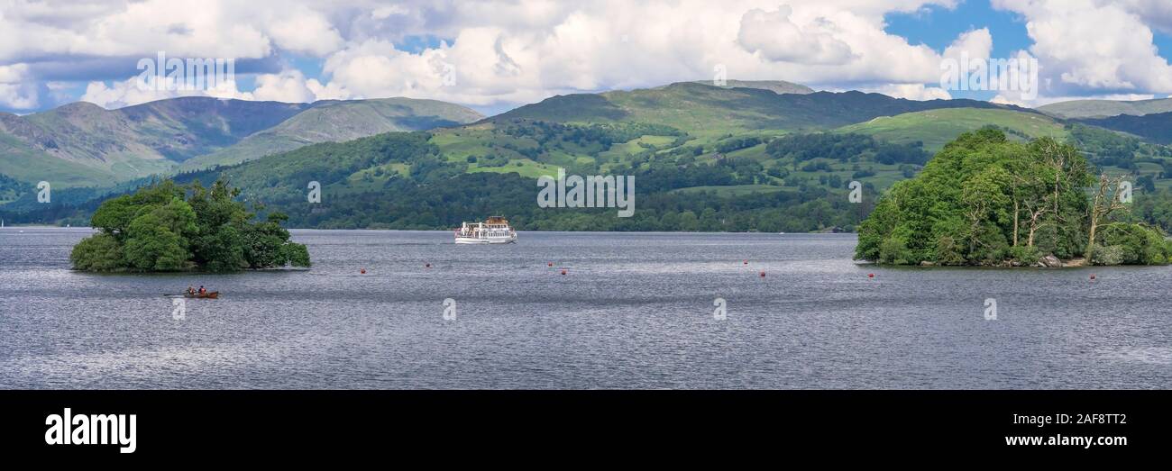 Fahrt mit der Fähre in Windermere Bowness-on-Windermere, Lake District, Großbritannien Stockfoto