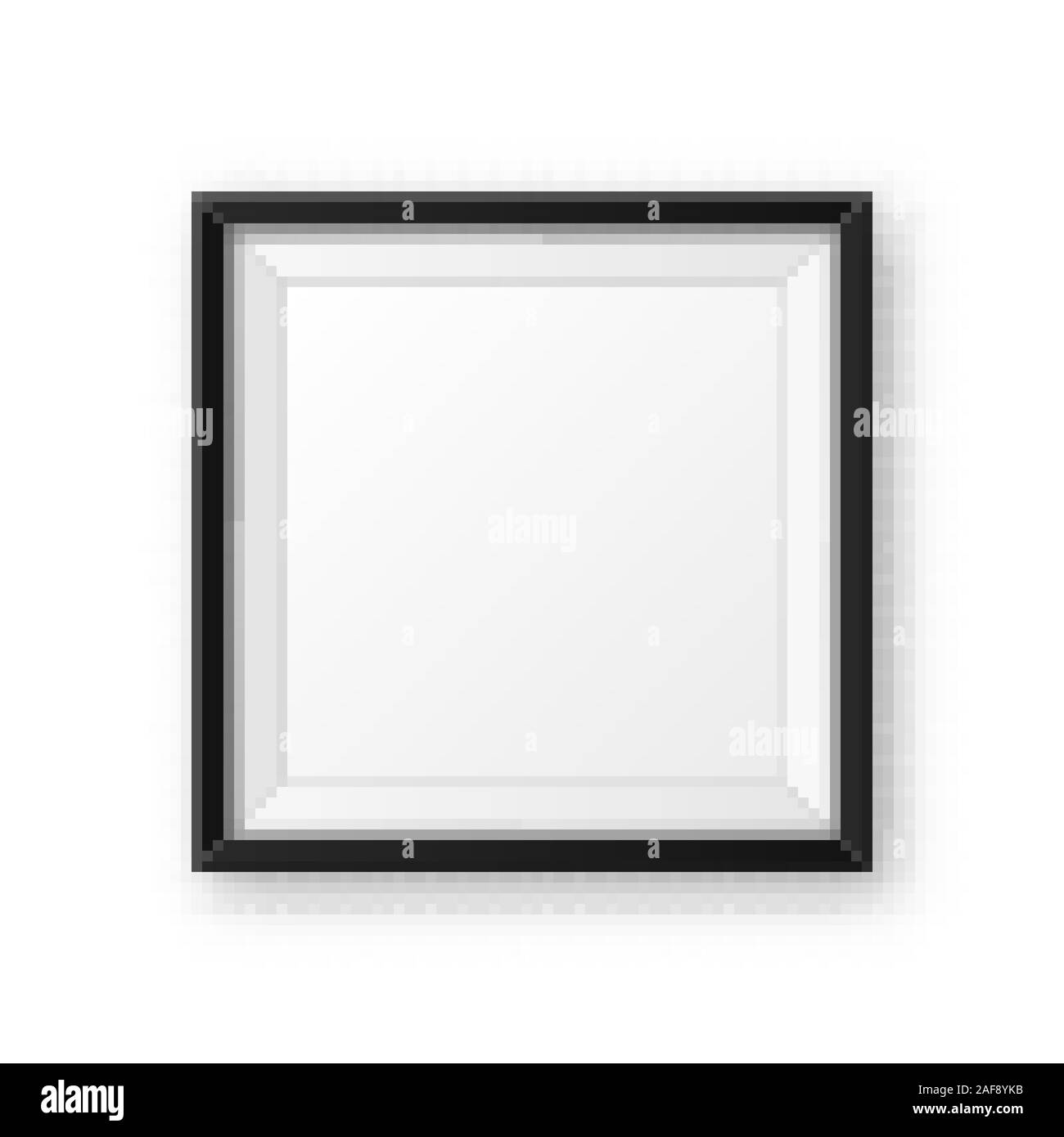 Realistische leeren schwarzen Bilderrahmen mit Schatten auf weißem Hintergrund. Moderne Poster mockup. Leeren Bilderrahmen für Kunst Galerie oder Innenraum Stock Vektor