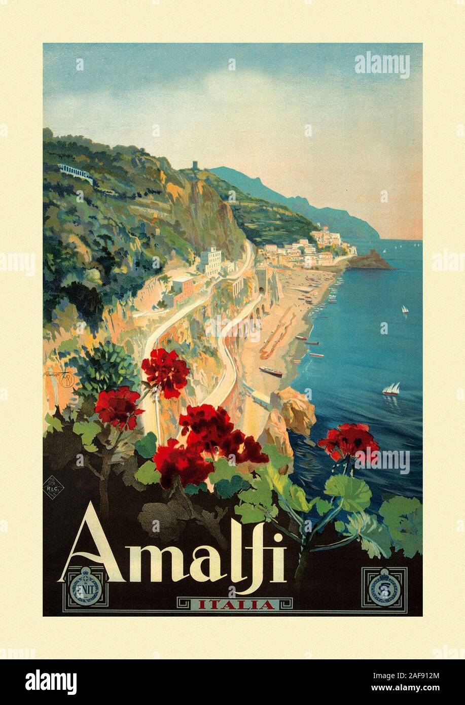 Vintage Travel Antibes Stockfoto