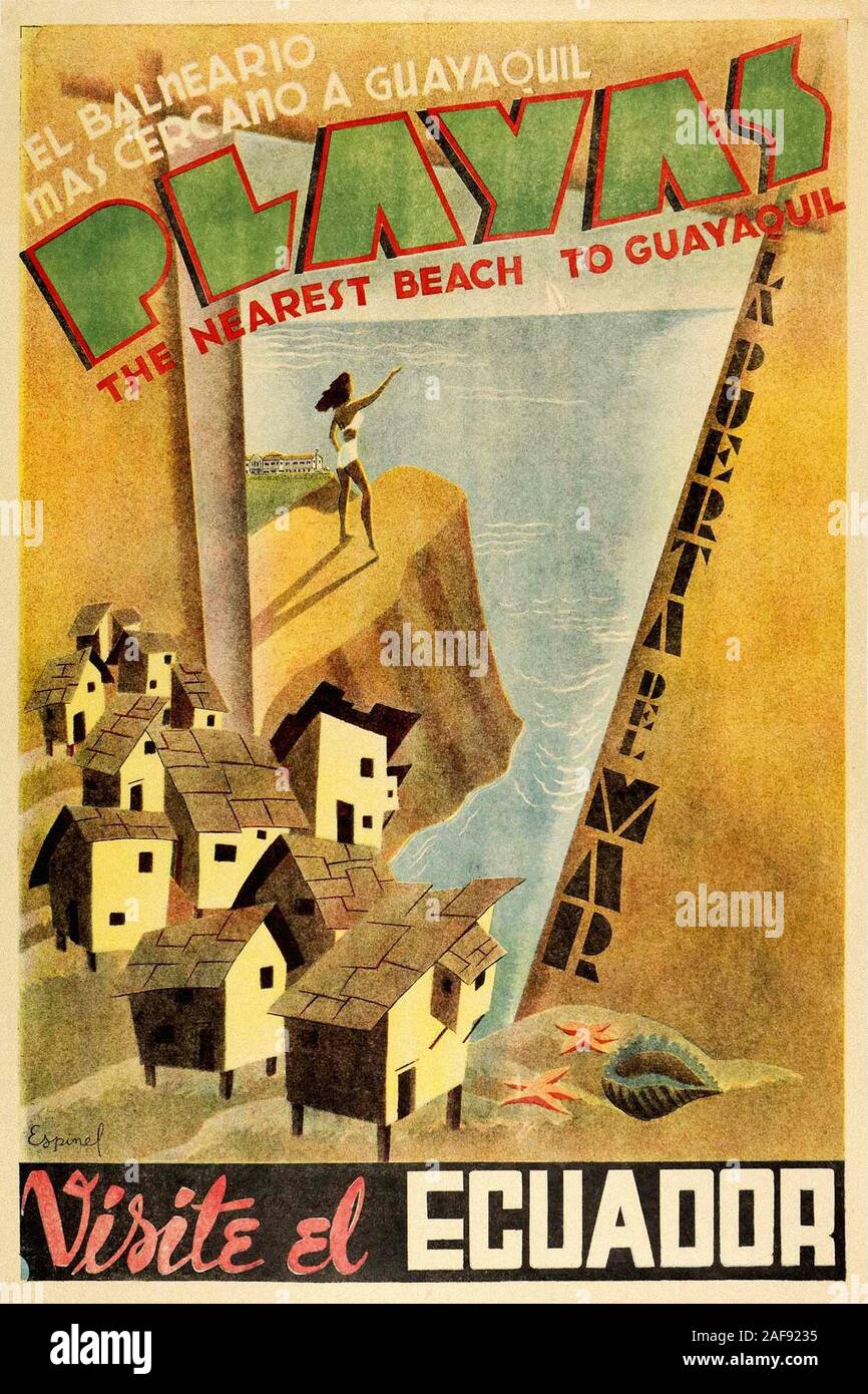 Vintage Travel Ecuador Stockfoto