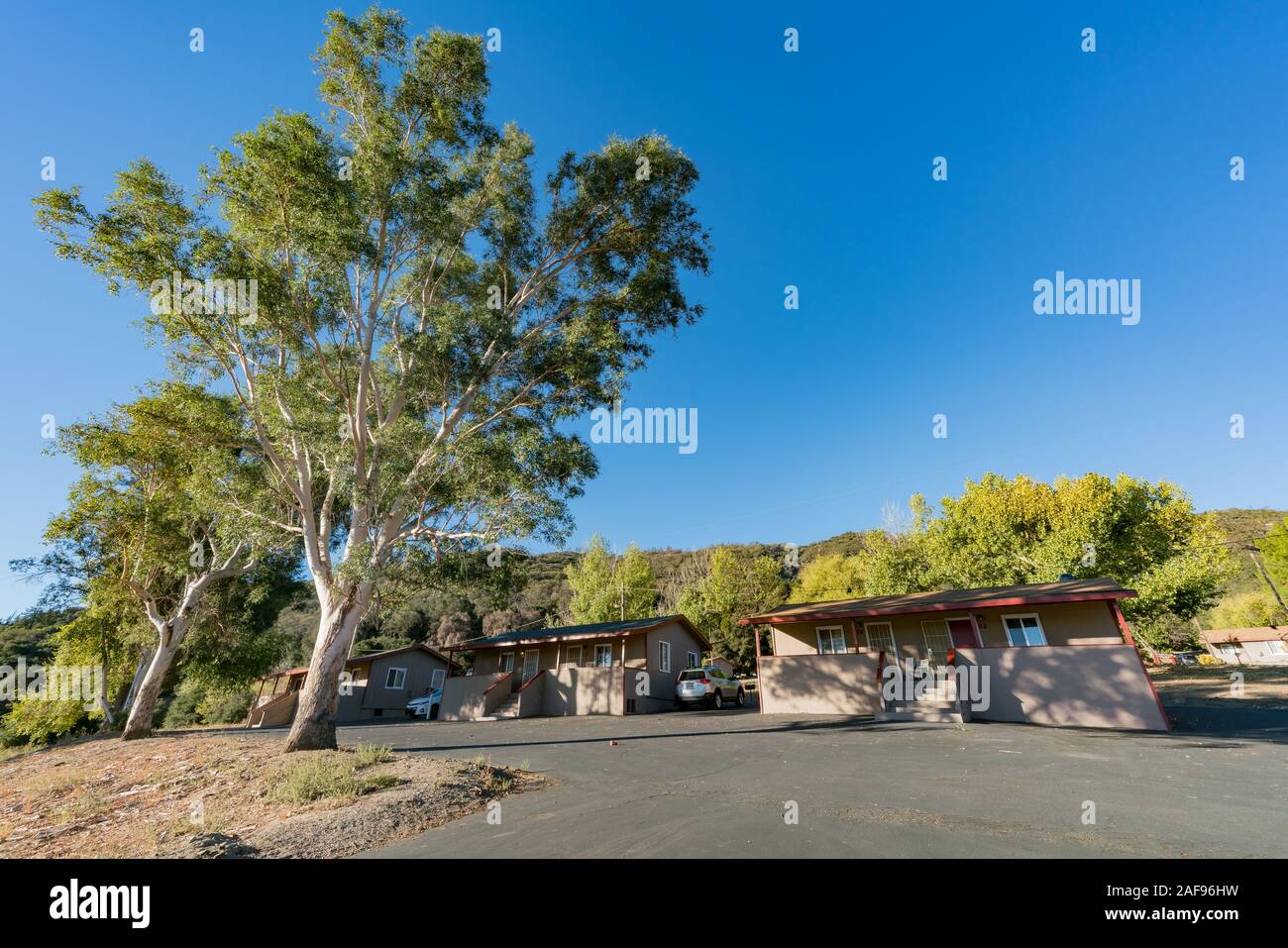 Unterkunft in der Nähe von See Henshaw in San Diego County, Kalifornien Stockfoto