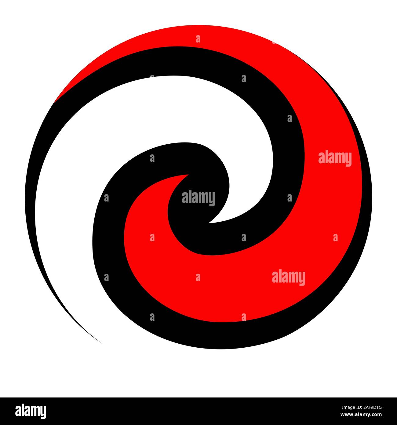 Maori koru Spirale Wirbel für Logo oder Symbol rot Neuseeland Kiwiana Stil Stock Vektor