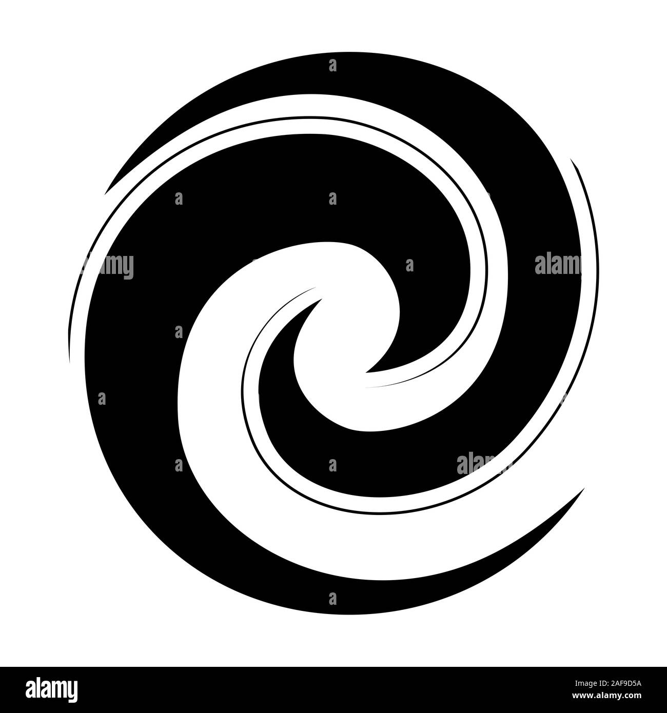Koru Spirale Symbol in Schwarz stilisiert Maori logo oder Tätowierung Neuseeland Kiwiana Stil Stock Vektor
