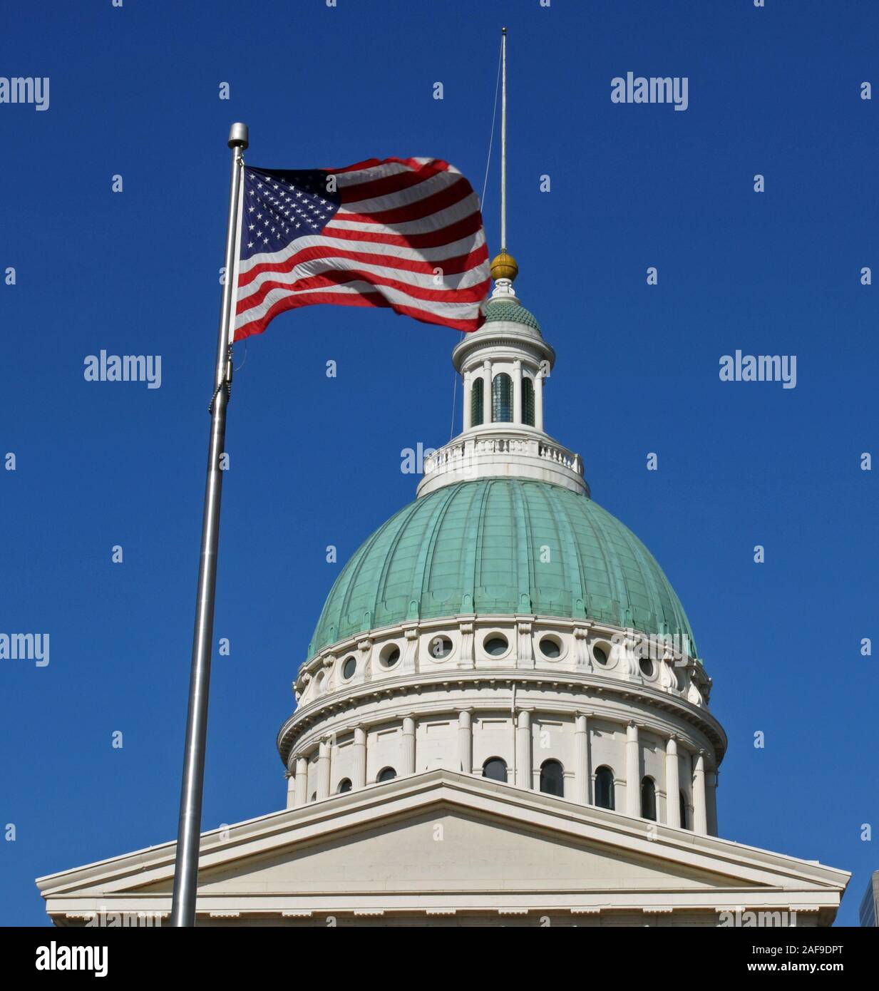 Detail der Kuppel des alten Gerichtsgebäude in St. Louis, MO, Teil der Gateway Arch Nationalpark und Standort des Dred Scott. Stockfoto