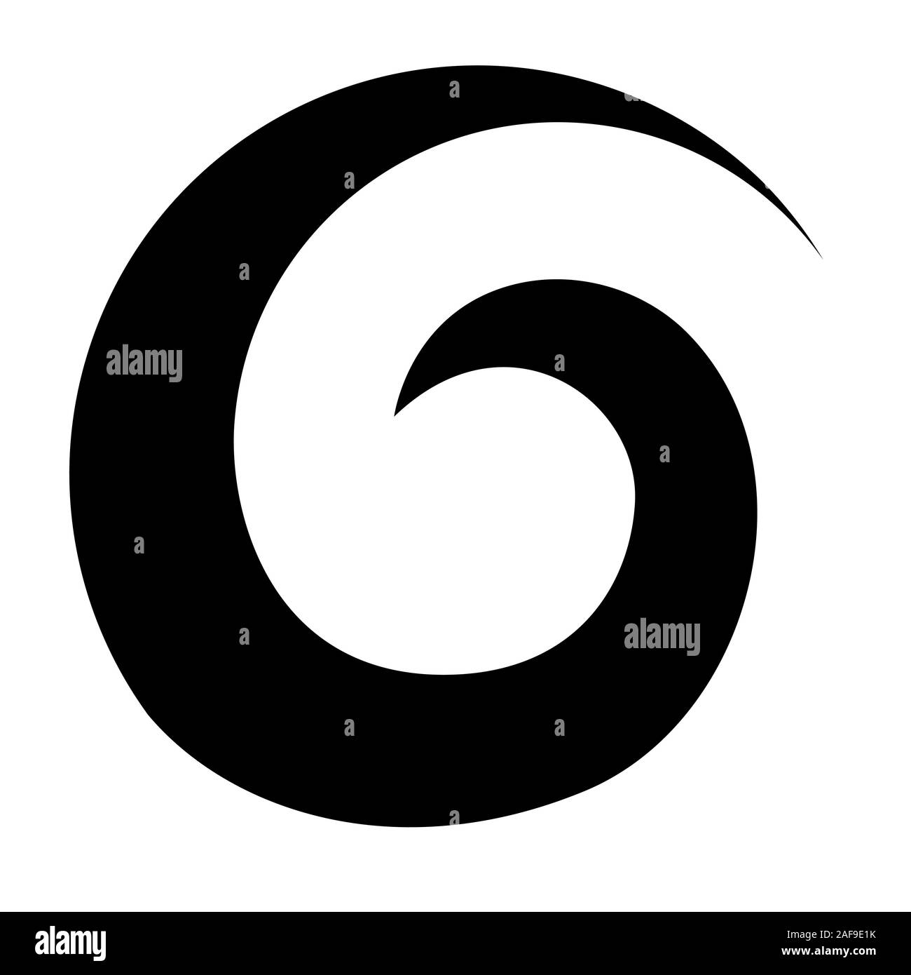 Maori Koru Spirale Logo schwarz Neuseeland Kiwiana Stil Stock Vektor