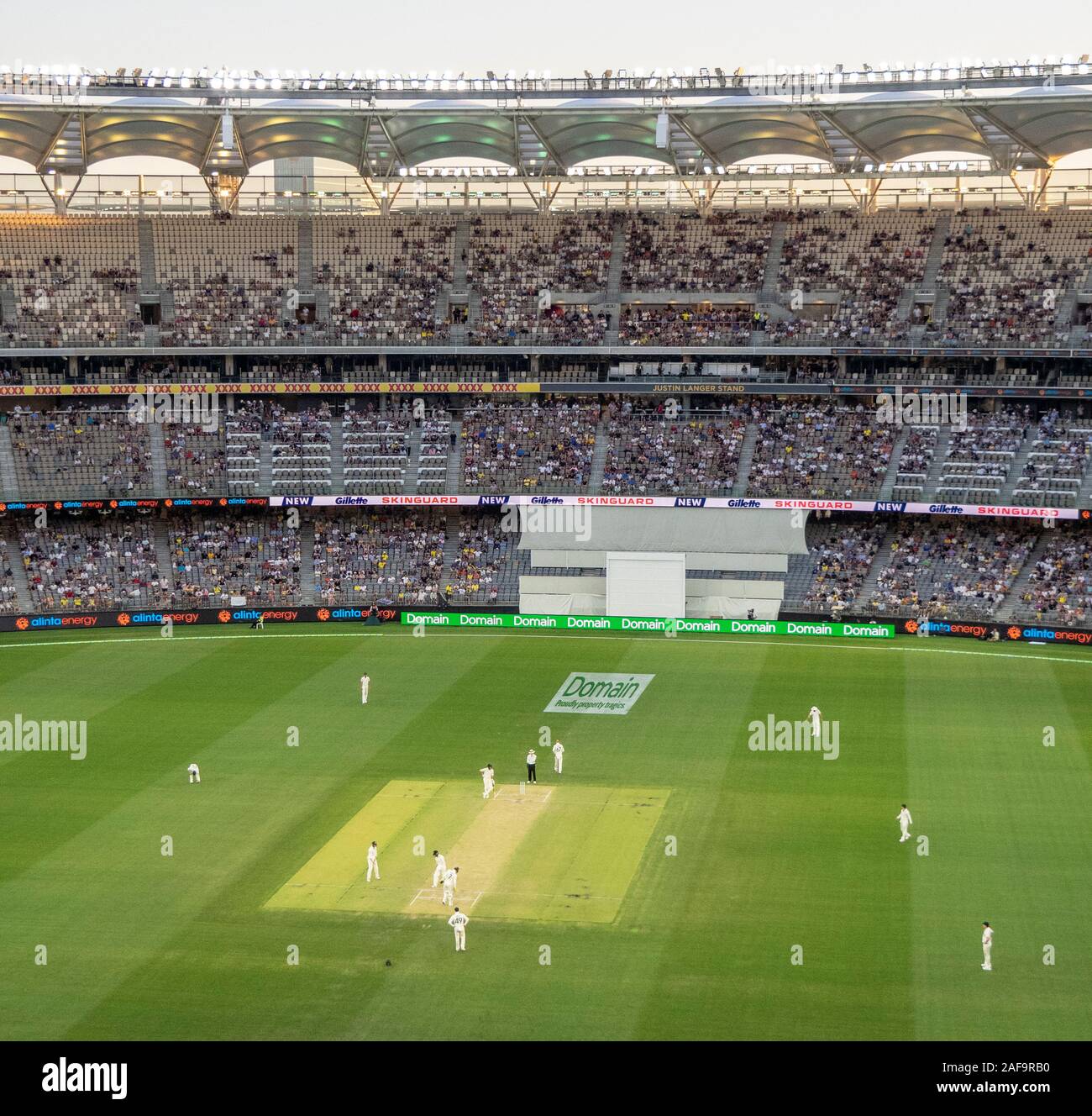 Test Cricket Spiel Australien gegen Neuseeland bei Optus Stadion Perth Western Australia. Stockfoto
