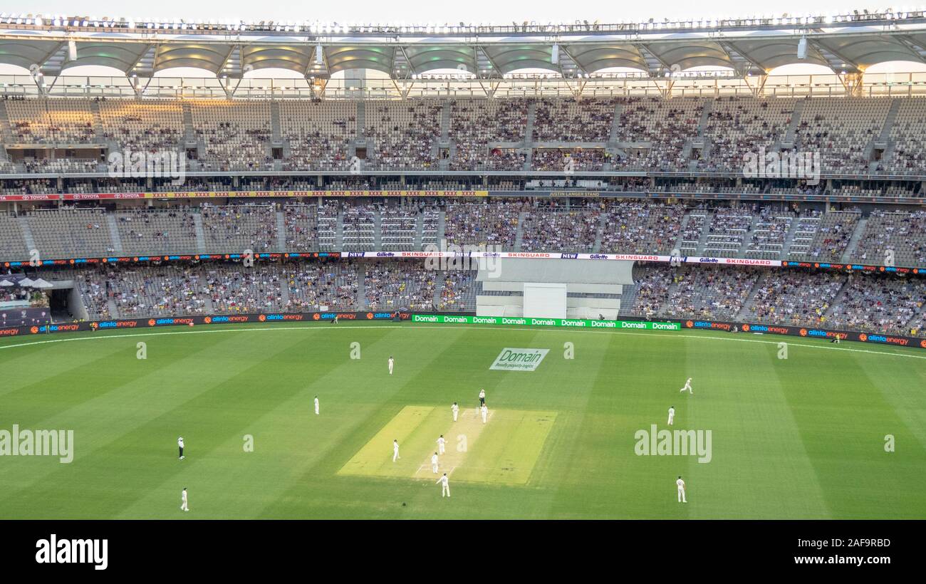 Test Cricket Spiel Australien gegen Neuseeland bei Optus Stadion Perth Western Australia. Stockfoto