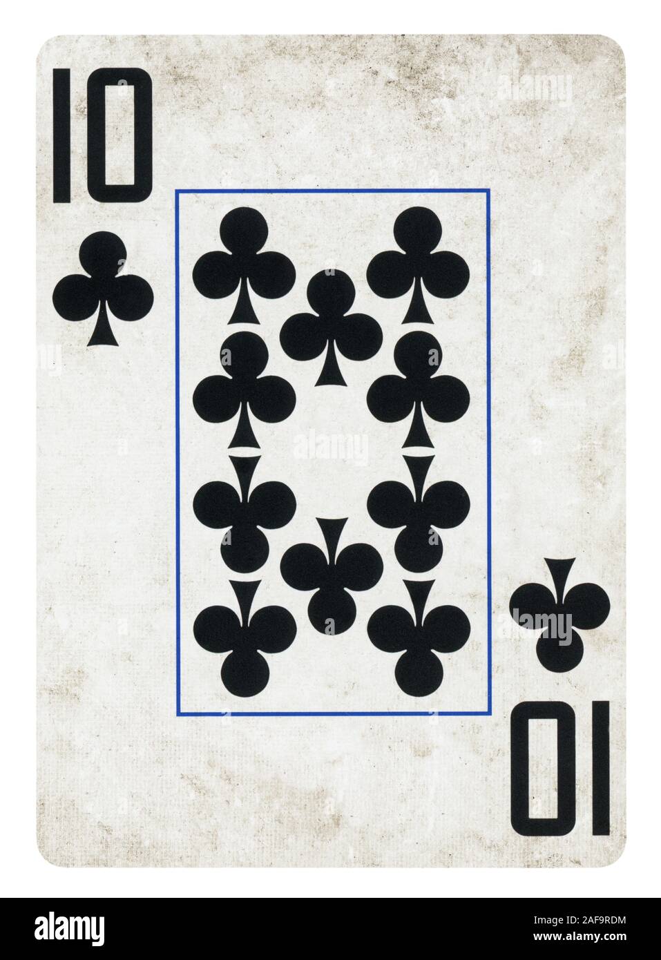 Zehn Vereine Vintage Playing Card - isoliert auf weißem (clipping path enthalten) Stockfoto