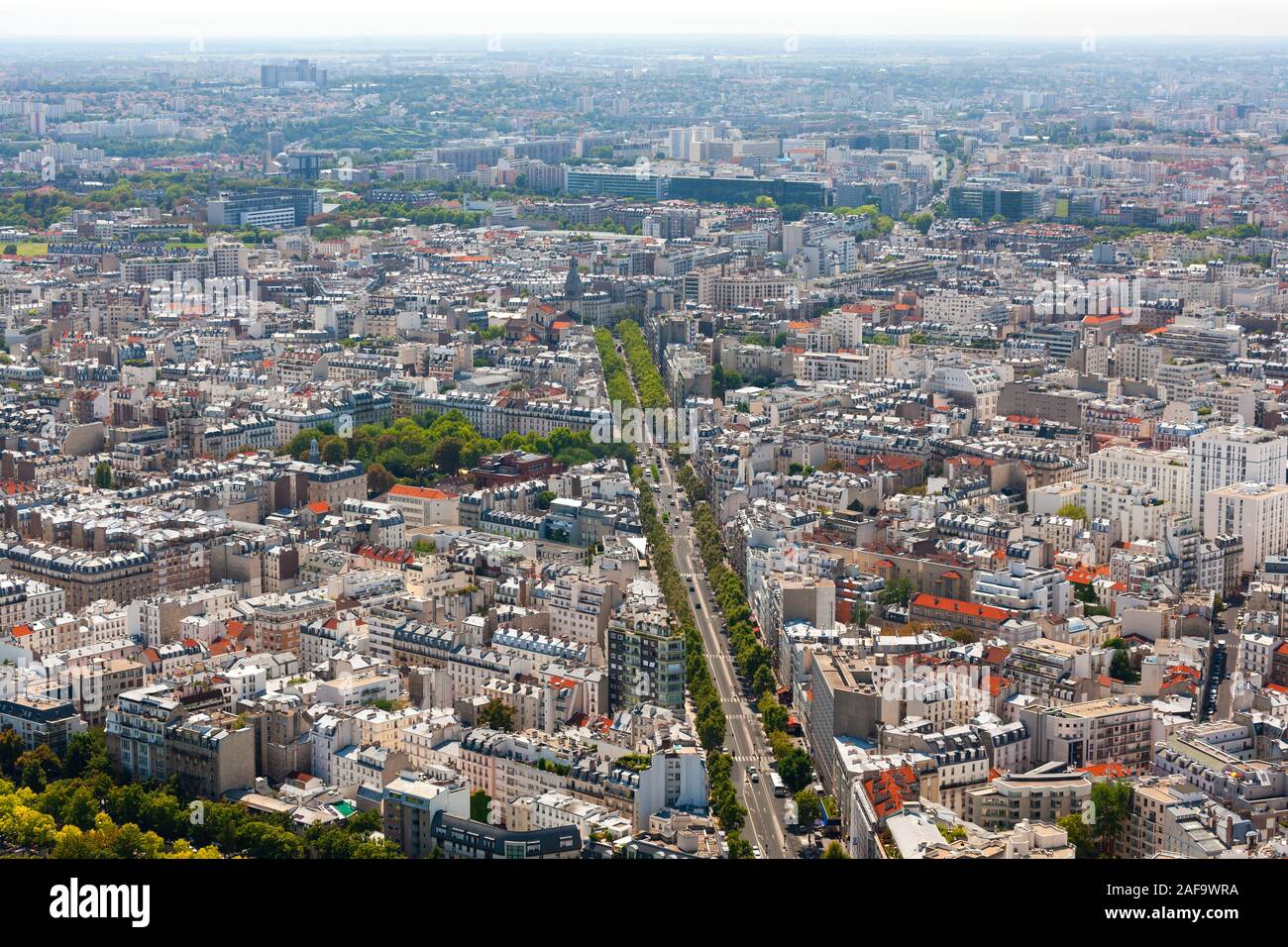 Paris, Frankreich Stadtbild. South Paris mit Avenue du Maine in Richtung Süden. Stockfoto