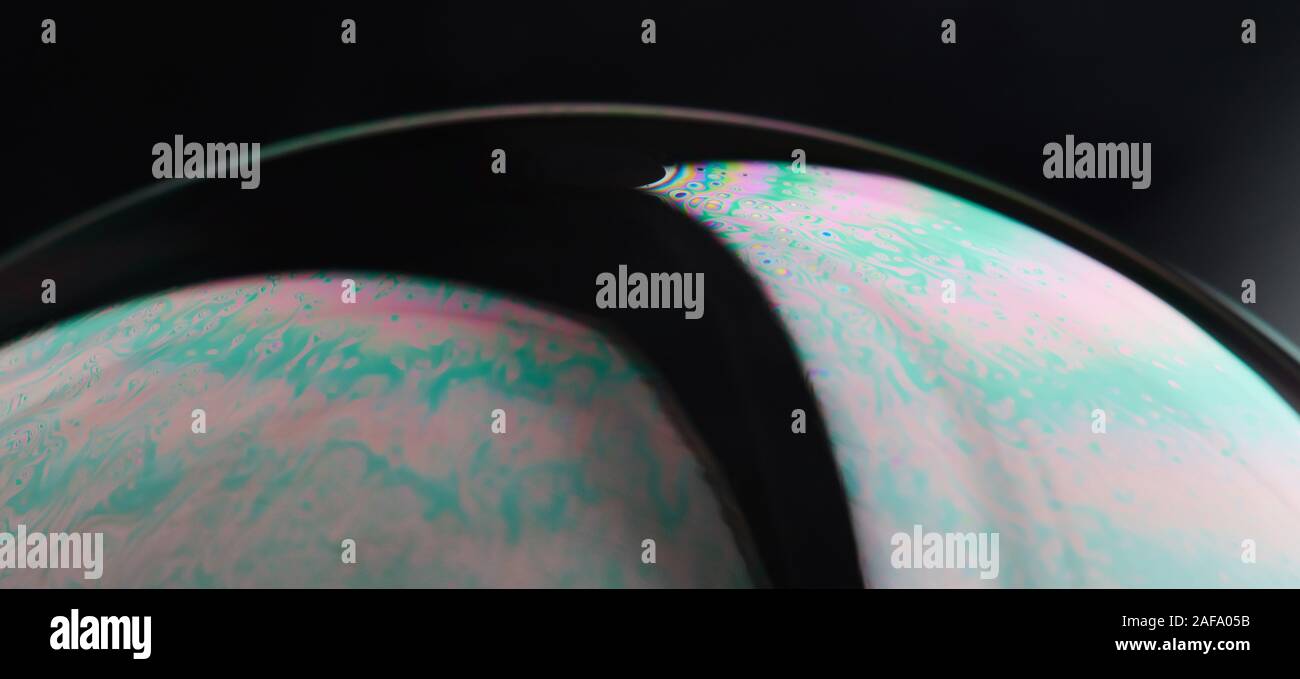 Rosa und grün Rainbow Color Bubble Oberfläche Makro Nahaufnahme Stockfoto