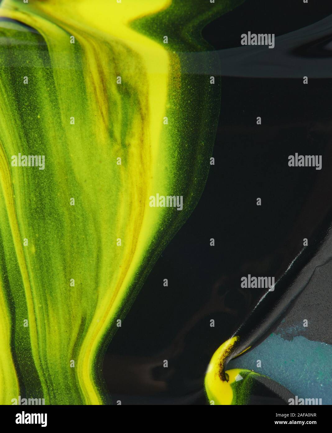 Abstrakte farbige Flüssigkeit Hintergrund Nähe zu sehen. Stockfoto