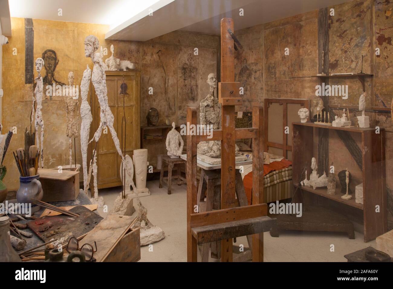 Die giacometti Institut in Montparnasse, Paris, ist ein historisches Zentrum für den Bildhauer Alberto Giacometti. Es umfasst sein rekonstruiertes Studio Stockfoto