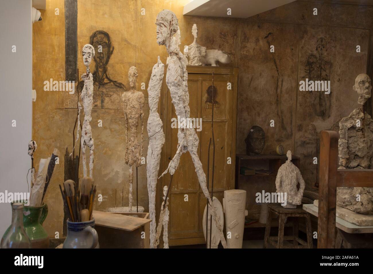 Die giacometti Institut in Montparnasse, Paris, ist ein historisches Zentrum für den Bildhauer Alberto Giacometti. Es umfasst sein rekonstruiertes Studio Stockfoto