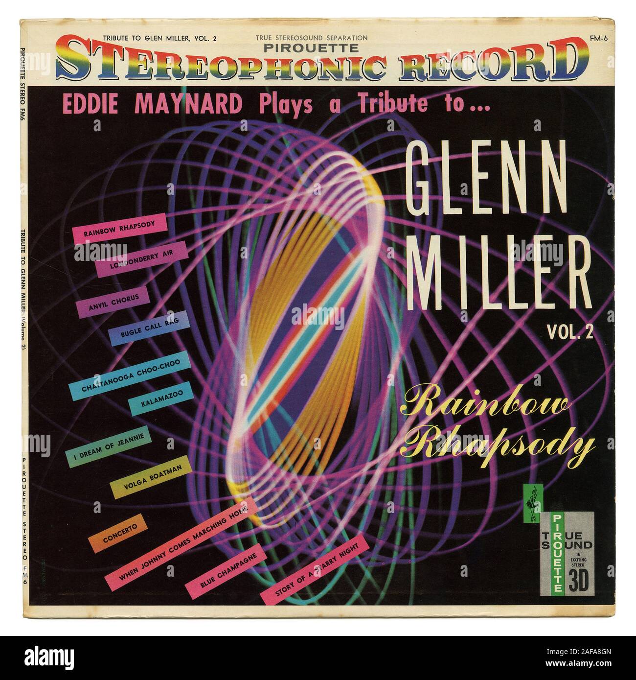 Band 2 - Eddie Maynard spielt eine Hommage an Glenn Miller - Vintage Vinyl Platten abdecken Stockfoto