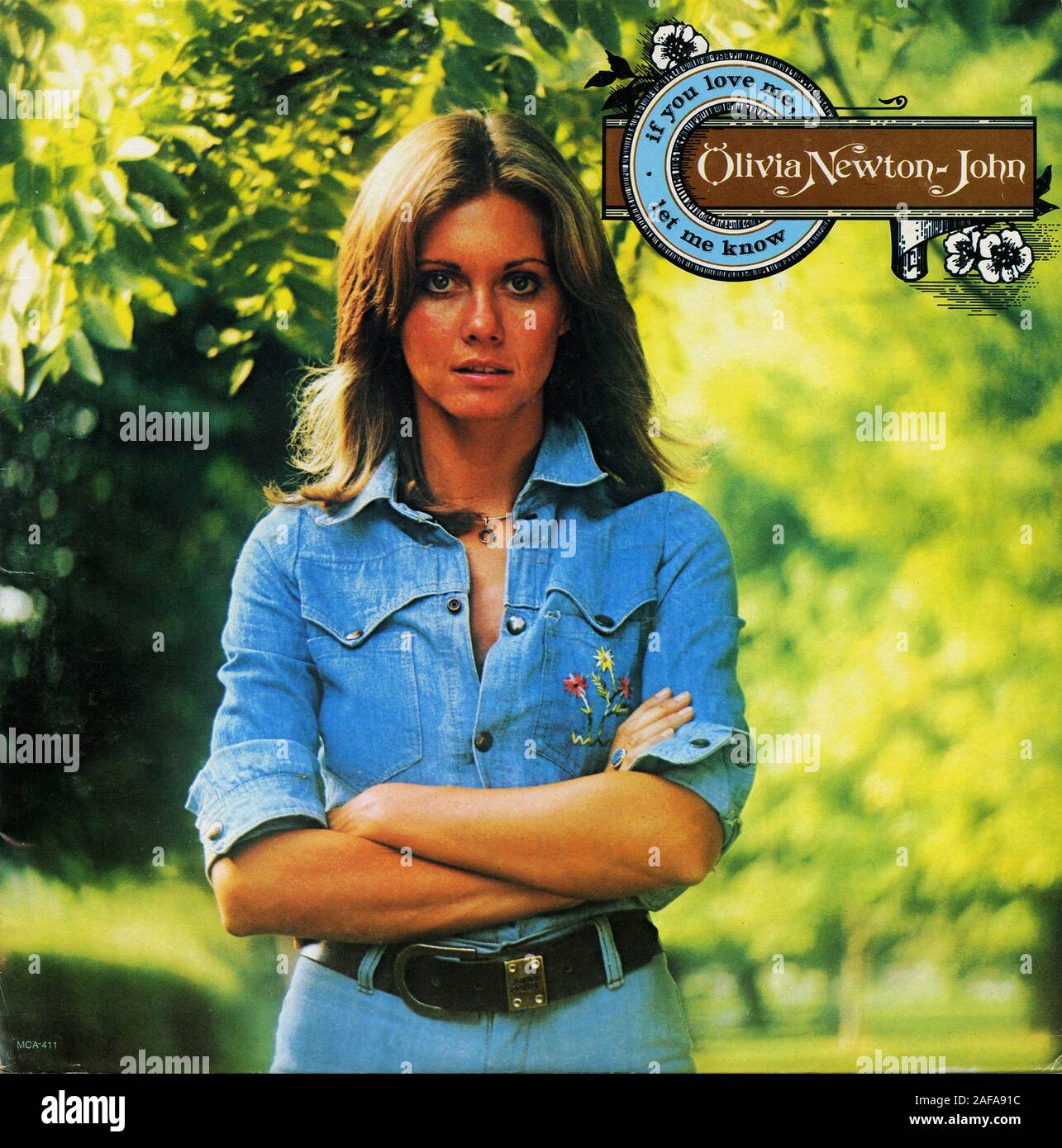 Lassen Sie mich wissen, wenn Du Mich Liebst - Olivia Newton-John - Vintage Vinyl Album Cover Stockfoto