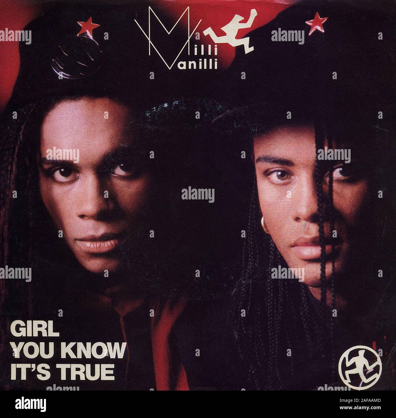 Milli Vanilli - Girl Sie Wissen Es ist wahr - Vintage Vinyl Platten abdecken Stockfoto