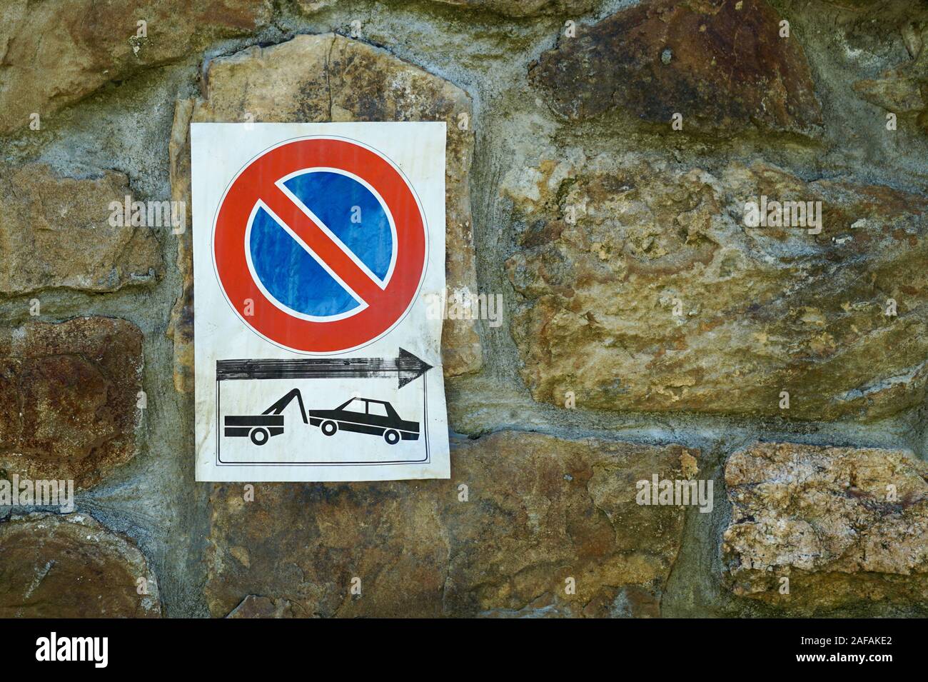Verbot parkplatz Ampel auf der Straße in der Stadt Bilbao Spanien Stockfoto