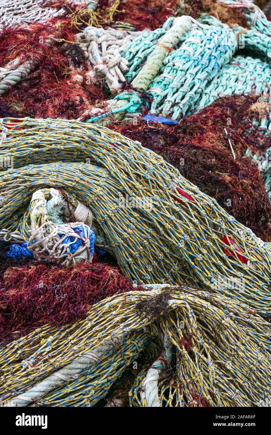 Fischernetze, Saint-Jean-de-Luz, Aquitanien, Frankreich Stockfoto