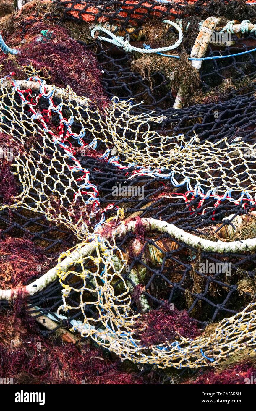 Fischernetze, Saint-Jean-de-Luz, Aquitanien, Frankreich Stockfoto