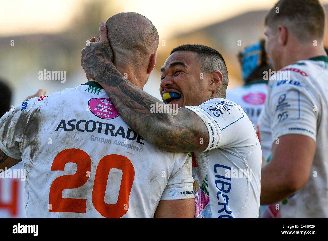 Treviso, Italien. 14 Dez, 2019. Glück für latry von Marco lazzaroni (Treviso) bei Benetton Treviso vs Lyon - Rugby Heineken Champions Cup - Kreditkarten: LPS/Ettore Griffoni/Alamy leben Nachrichten Stockfoto
