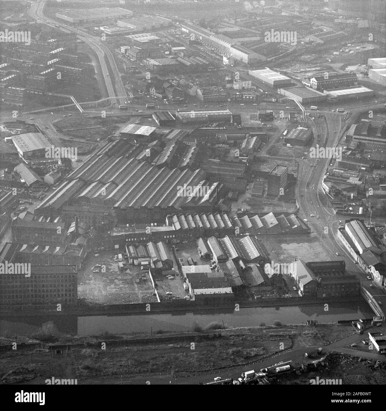1982 Luftaufnahmen von Leeds, West Yorkshire, Nordengland, Großbritannien Stockfoto