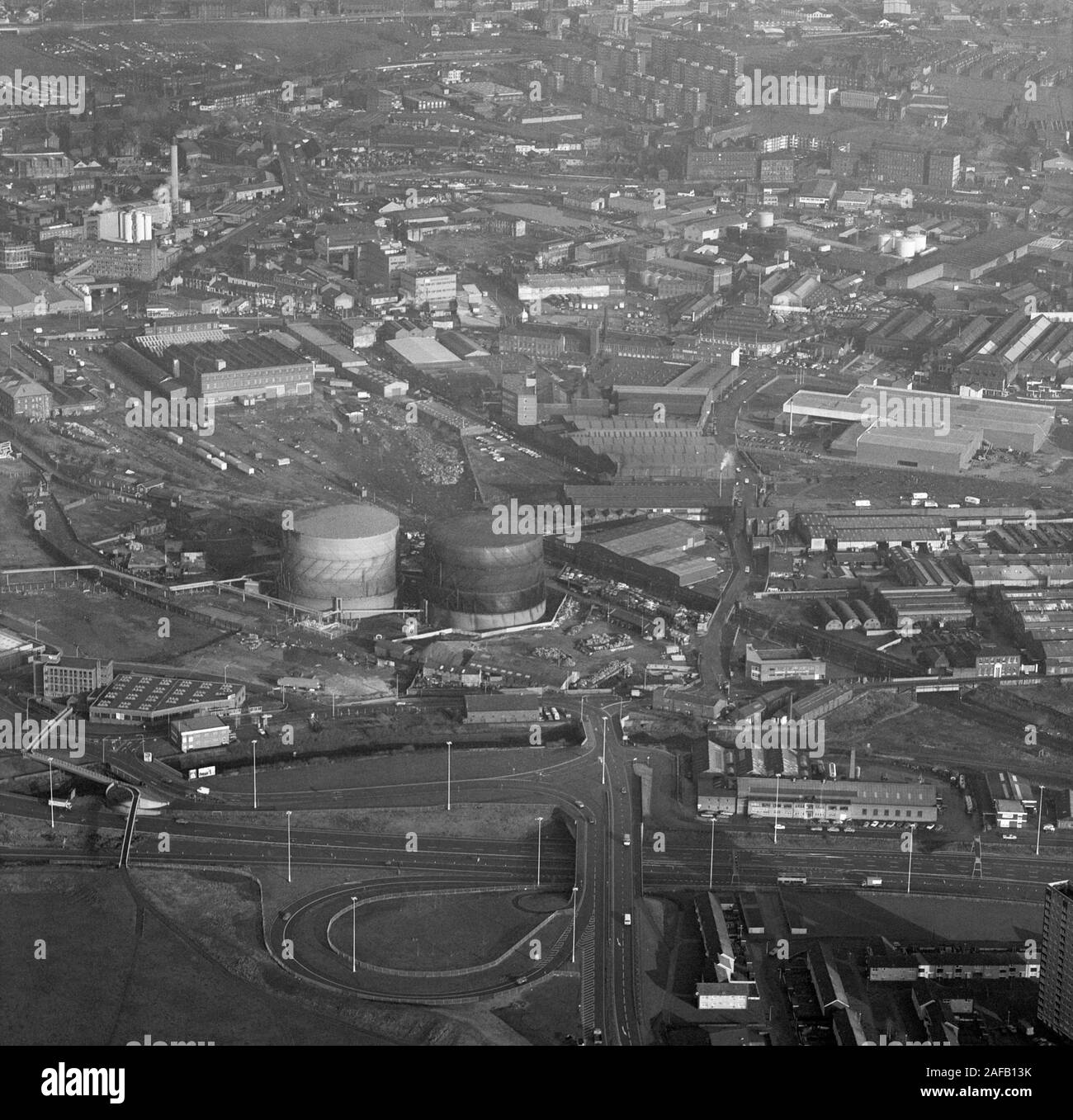 1982 Luftaufnahmen von Leeds, West Yorkshire, Nordengland, Großbritannien Stockfoto