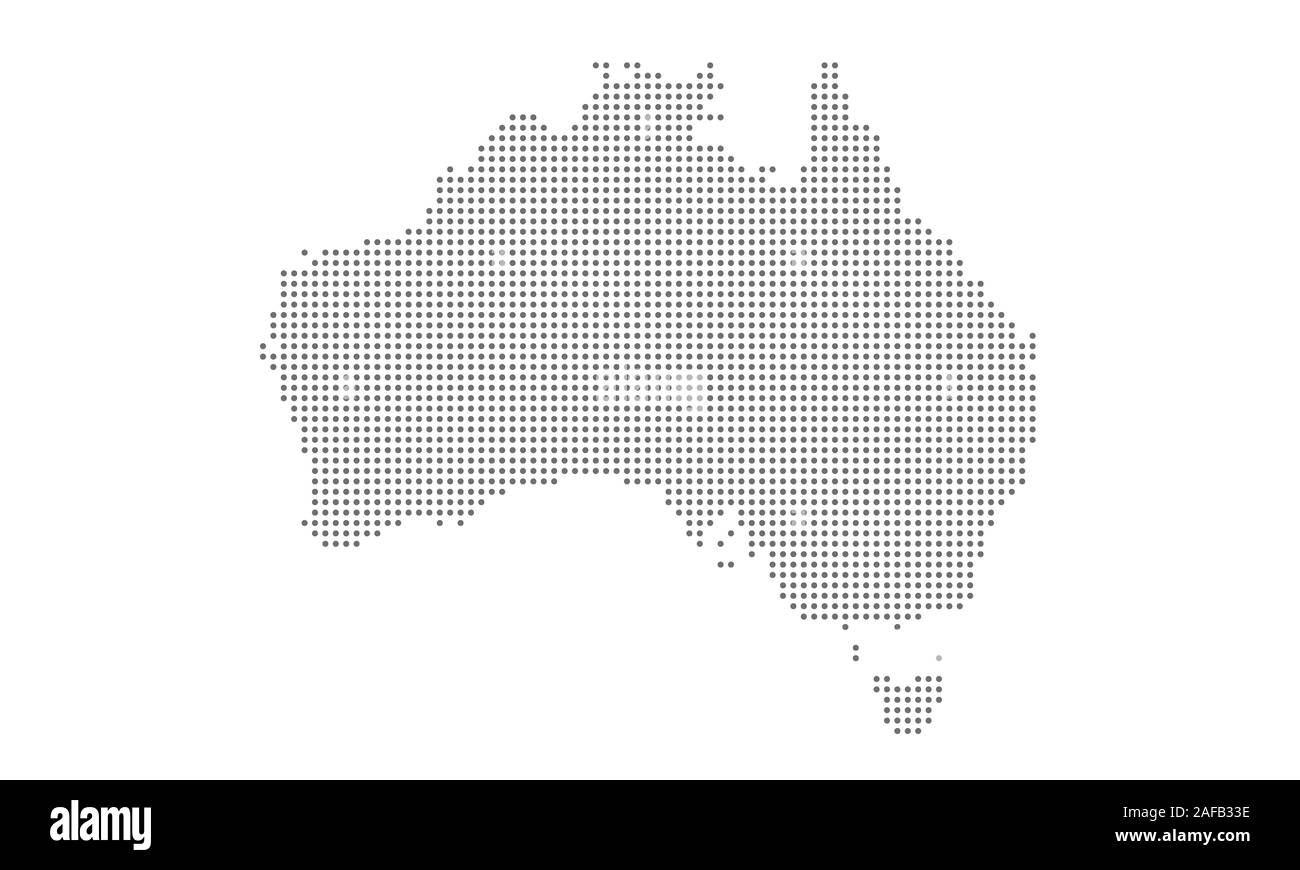 Australien Karte Vektor punktiert, isolierte Hintergrund. Flache graue Schablone für Website Muster, Geschäftsbericht, Infografik. Australien Karte Konzept Zusammenfassung Stock Vektor